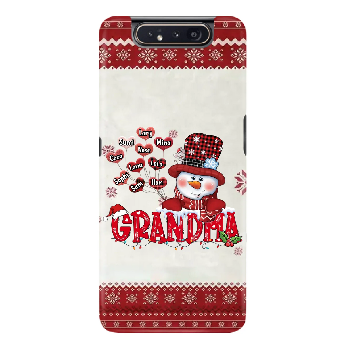Personalized Snowman Grandma Phone Case - Christmas Gift Idea For Grandma - Up to 10 Kids - Case For iPhone/Samsung