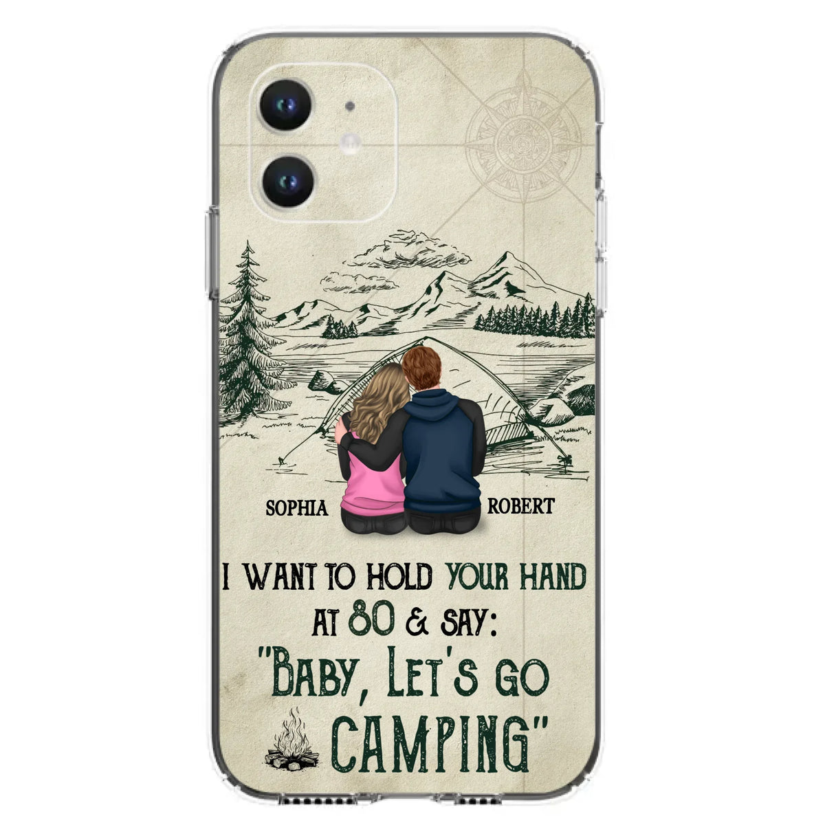 Custom Personalized Couple Phone Case - Gift Idea For Couple - Case For iPhone/Samsung - Baby Let's Go Camping