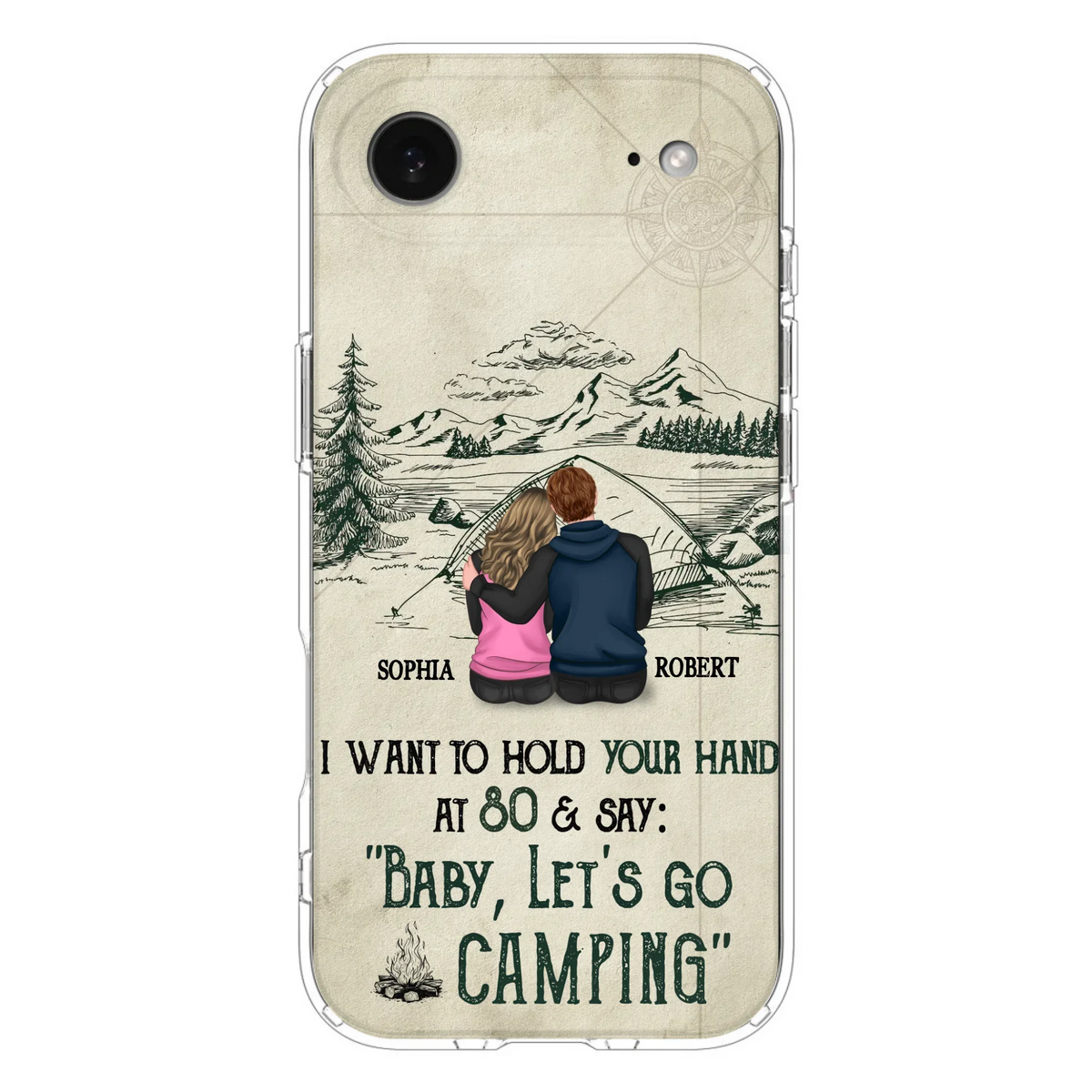 Custom Personalized Couple Phone Case - Gift Idea For Couple - Case For iPhone/Samsung - Baby Let's Go Camping