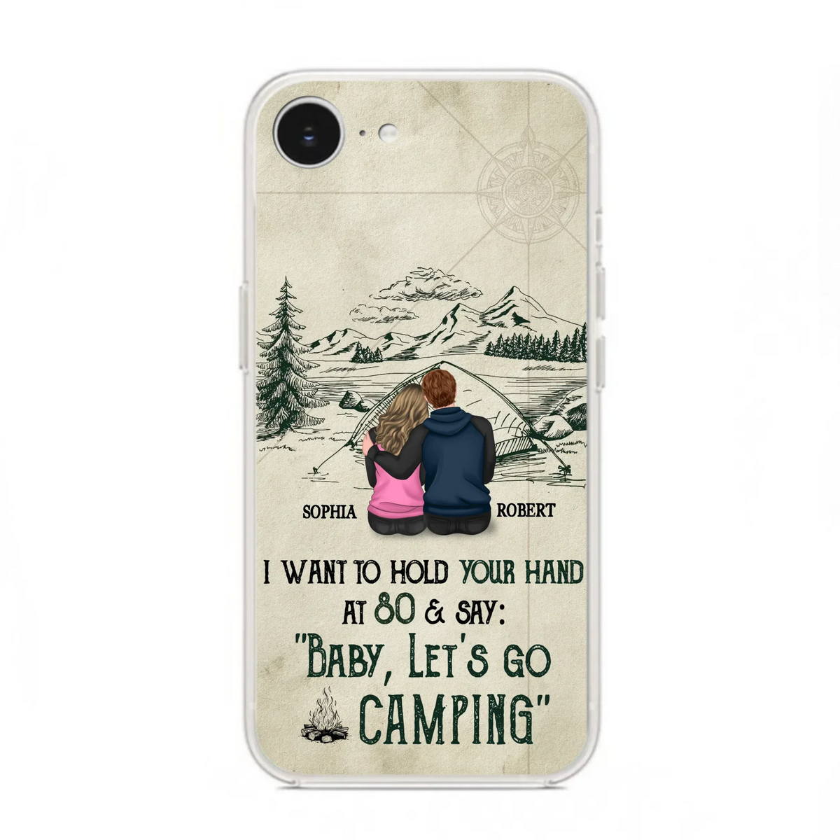 Custom Personalized Couple Phone Case - Gift Idea For Couple - Case For iPhone/Samsung - Baby Let's Go Camping