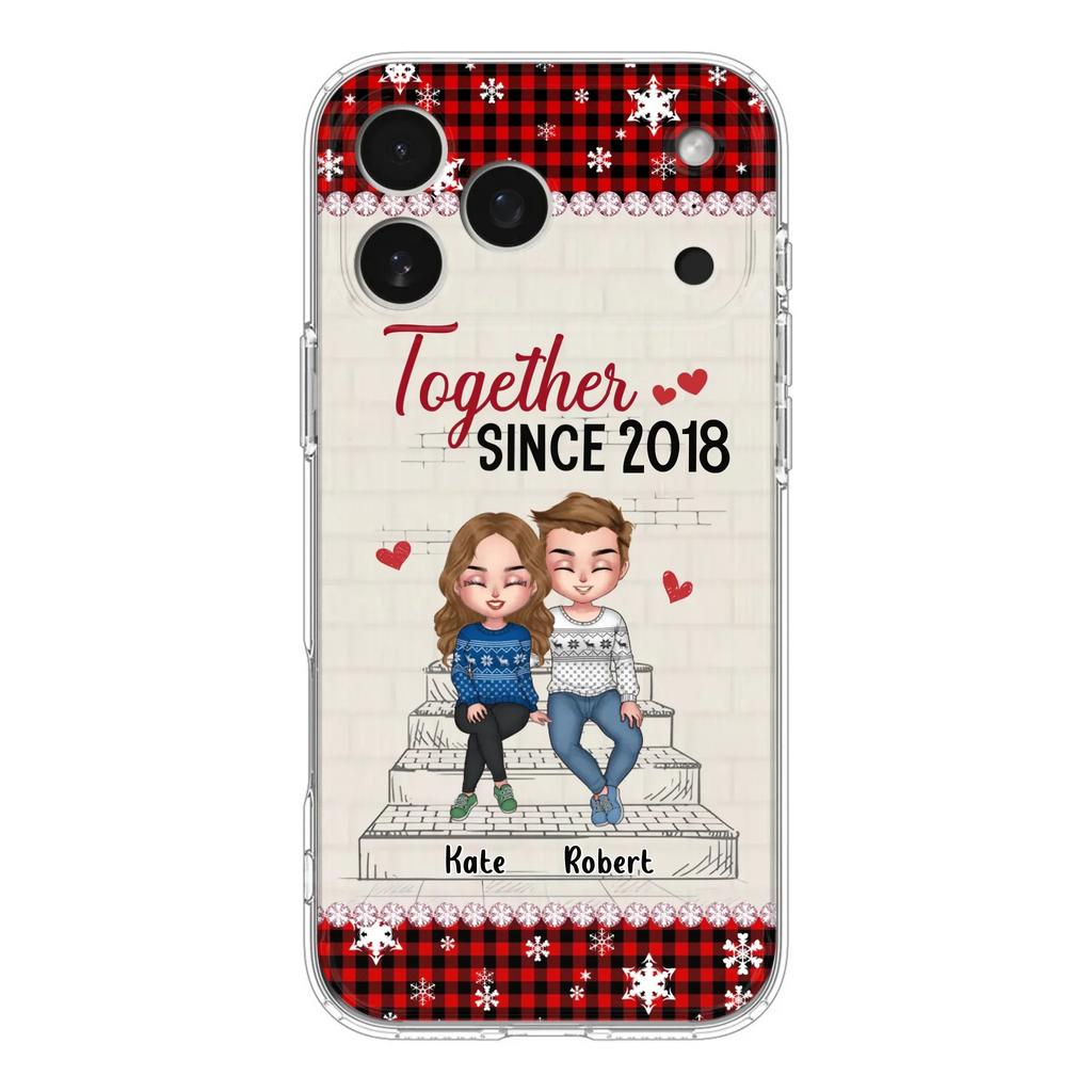 Custom Personalized Christmas Couple Phone Case - Christmas Gift Idea For Couple - Together Since 2018 - Case For iPhone/Samsung