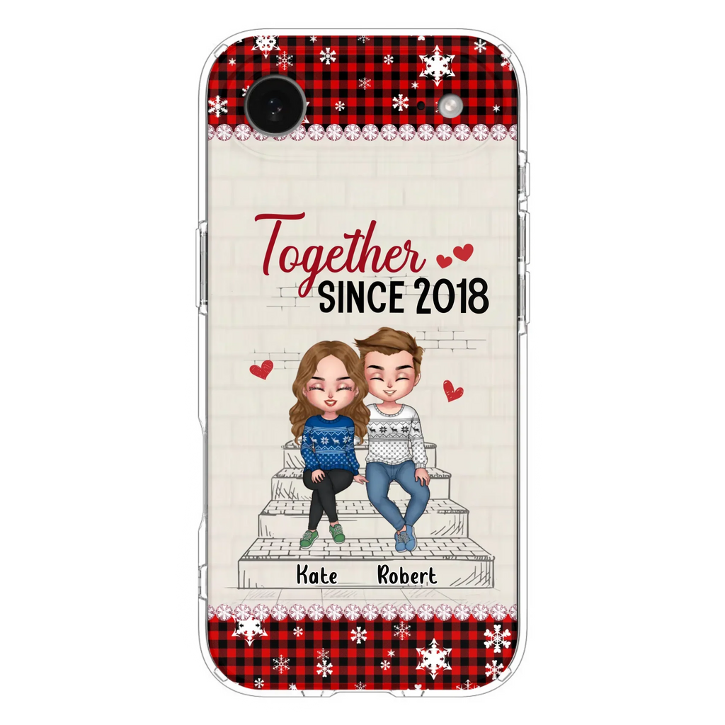 Custom Personalized Christmas Couple Phone Case - Christmas Gift Idea For Couple - Together Since 2018 - Case For iPhone/Samsung