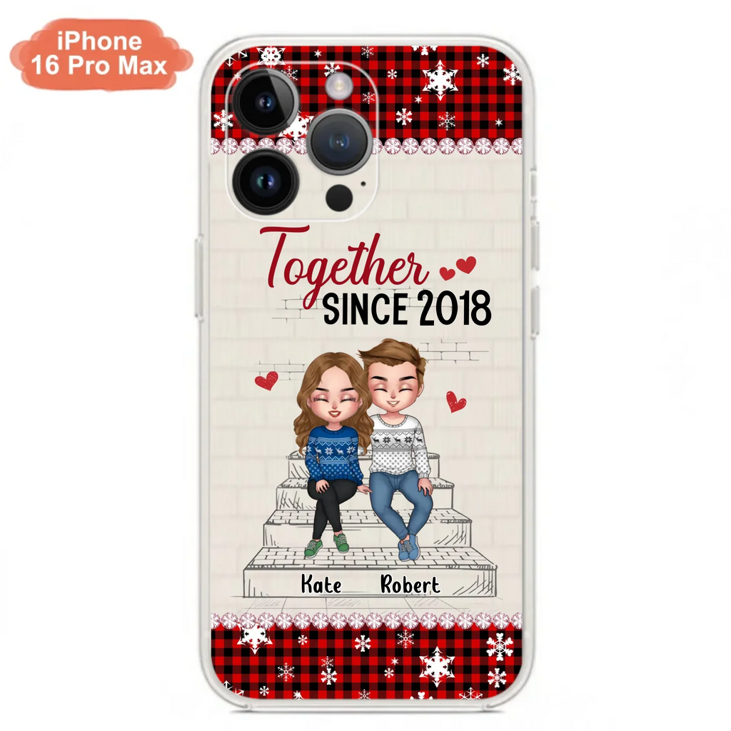 Custom Personalized Christmas Couple Phone Case - Christmas Gift Idea For Couple - Together Since 2018 - Case For iPhone/Samsung