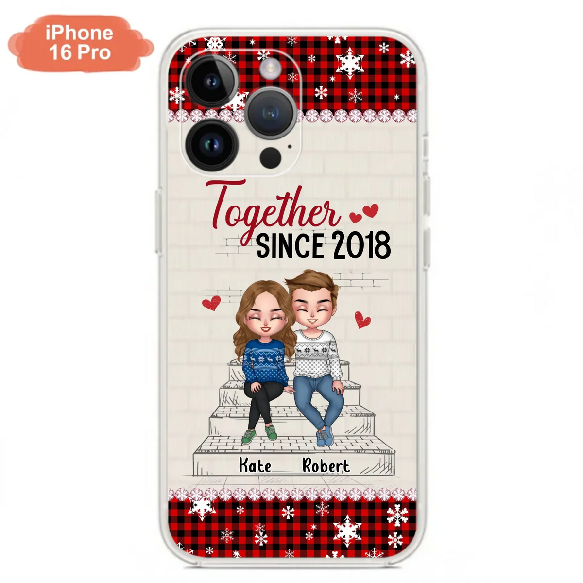 Custom Personalized Christmas Couple Phone Case - Christmas Gift Idea For Couple - Together Since 2018 - Case For iPhone/Samsung