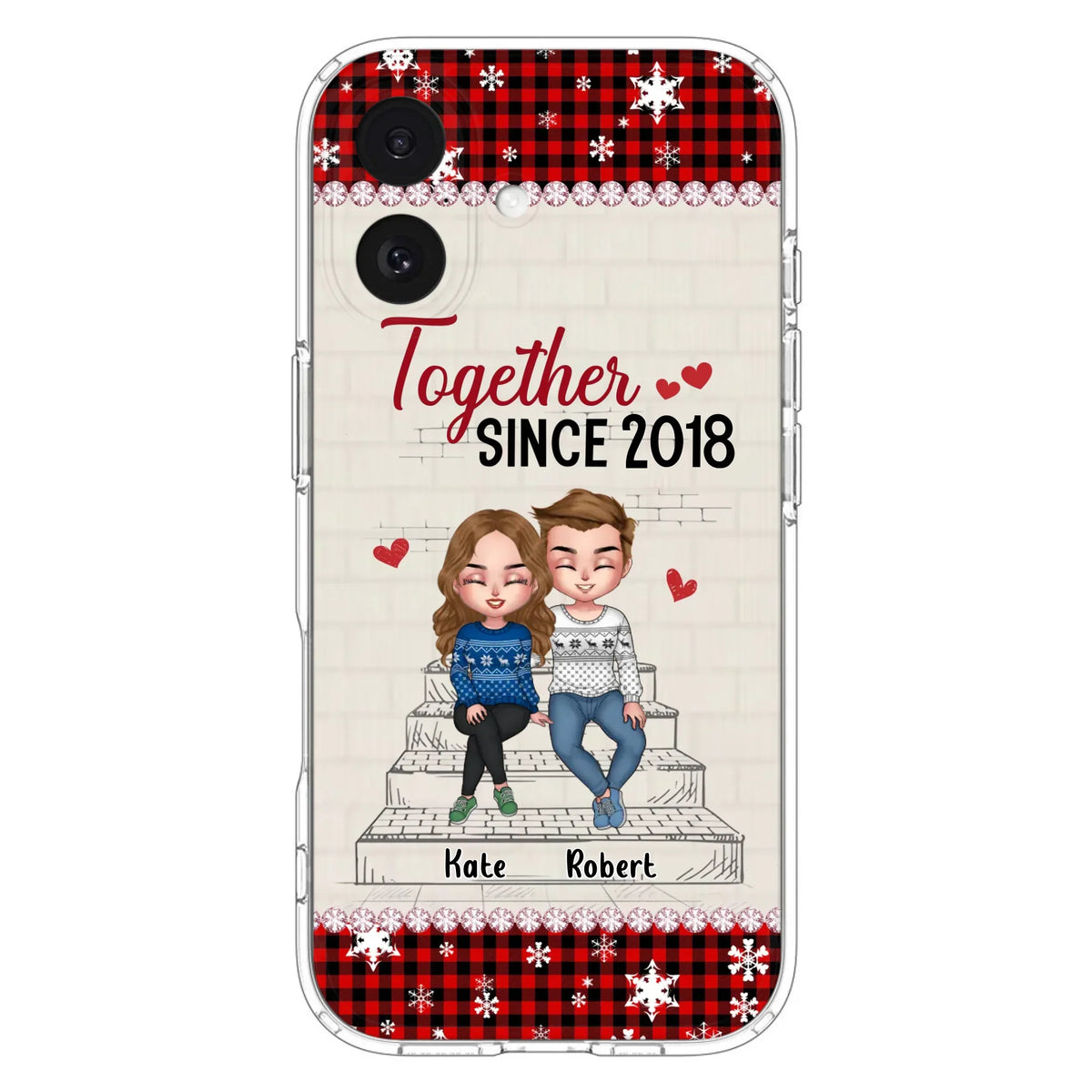 Custom Personalized Christmas Couple Phone Case - Christmas Gift Idea For Couple - Together Since 2018 - Case For iPhone/Samsung