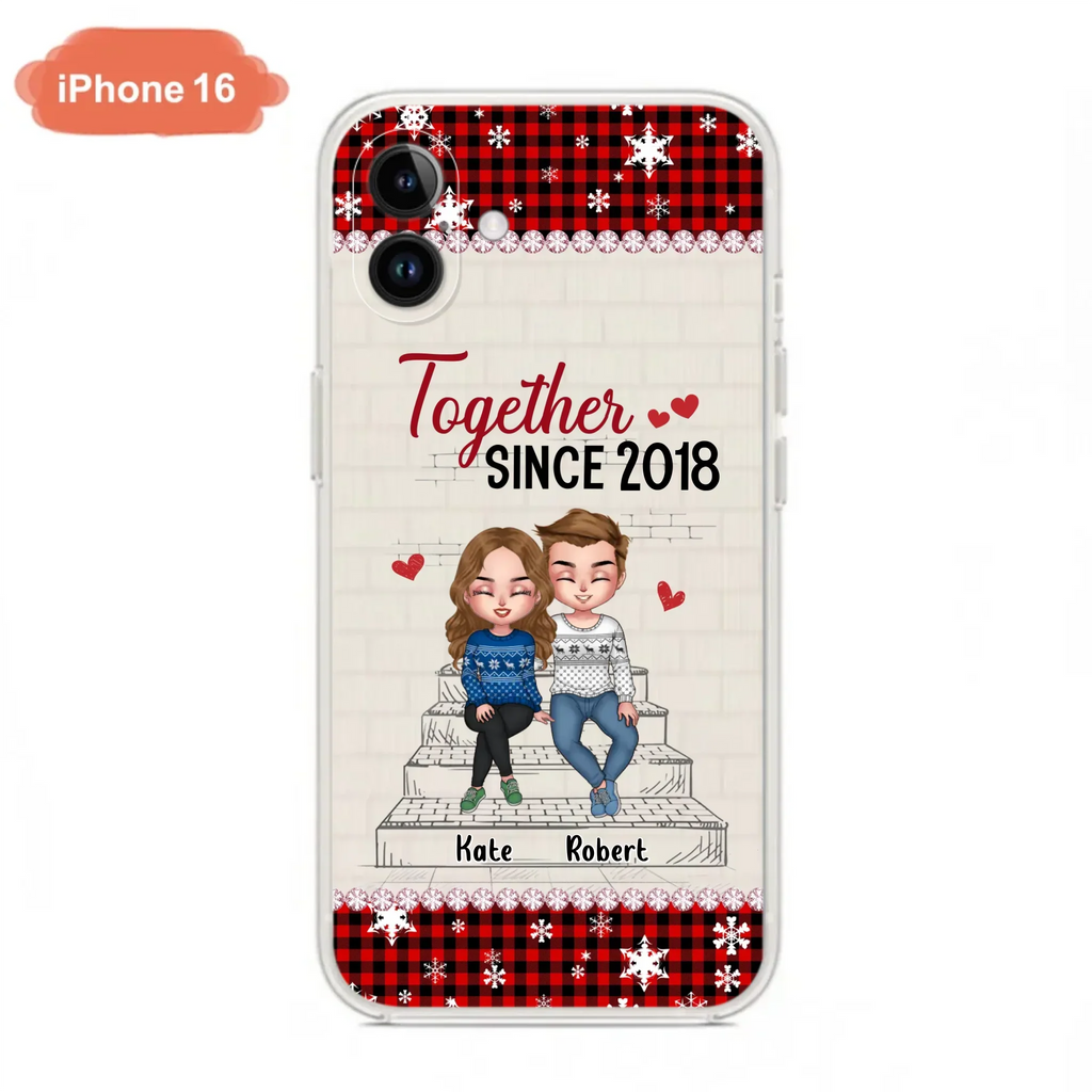 Custom Personalized Christmas Couple Phone Case - Christmas Gift Idea For Couple - Together Since 2018 - Case For iPhone/Samsung