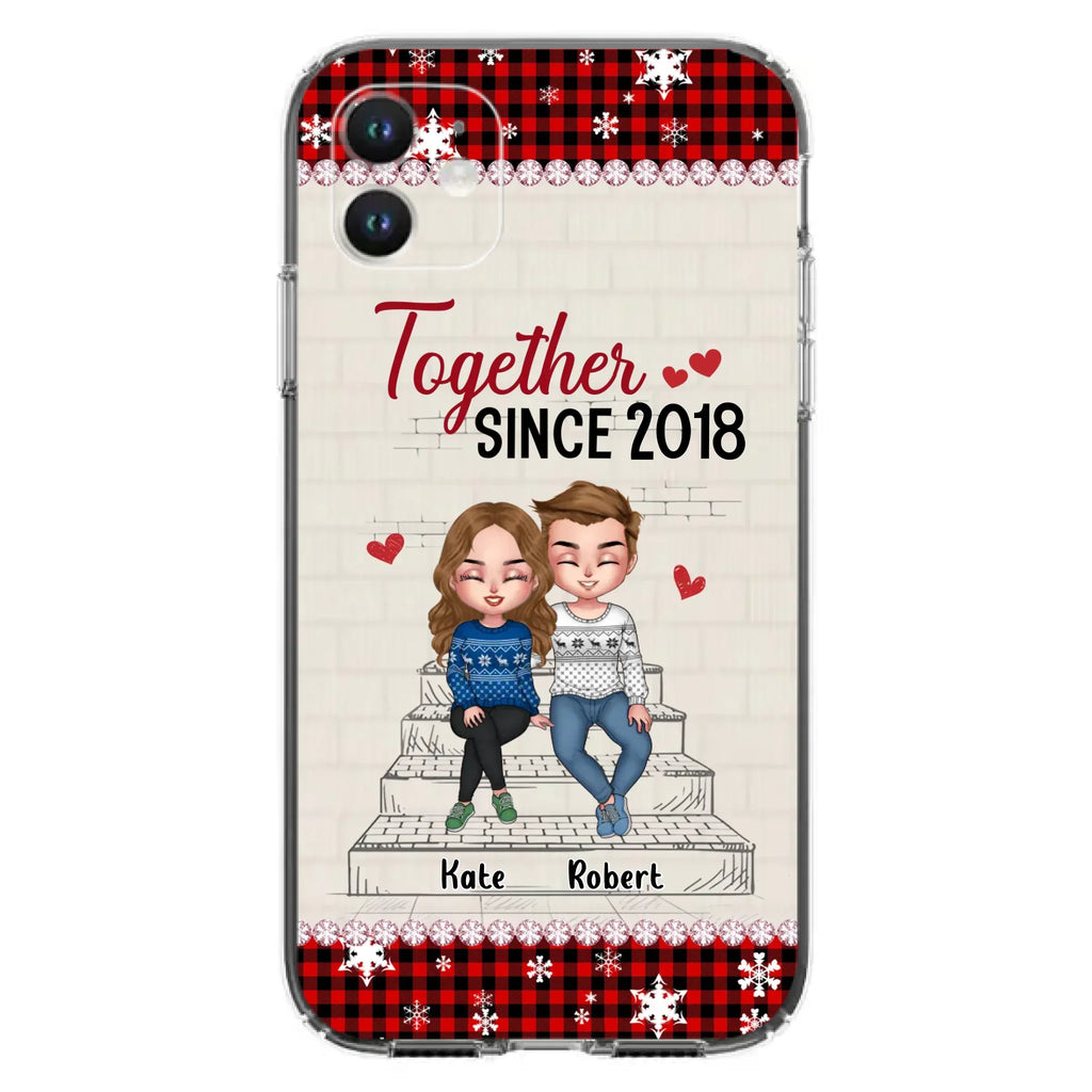 Custom Personalized Christmas Couple Phone Case - Christmas Gift Idea For Couple - Together Since 2018 - Case For iPhone/Samsung