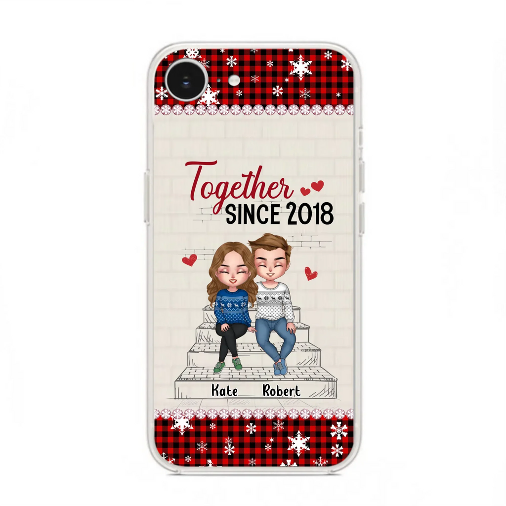 Custom Personalized Christmas Couple Phone Case - Christmas Gift Idea For Couple - Together Since 2018 - Case For iPhone/Samsung