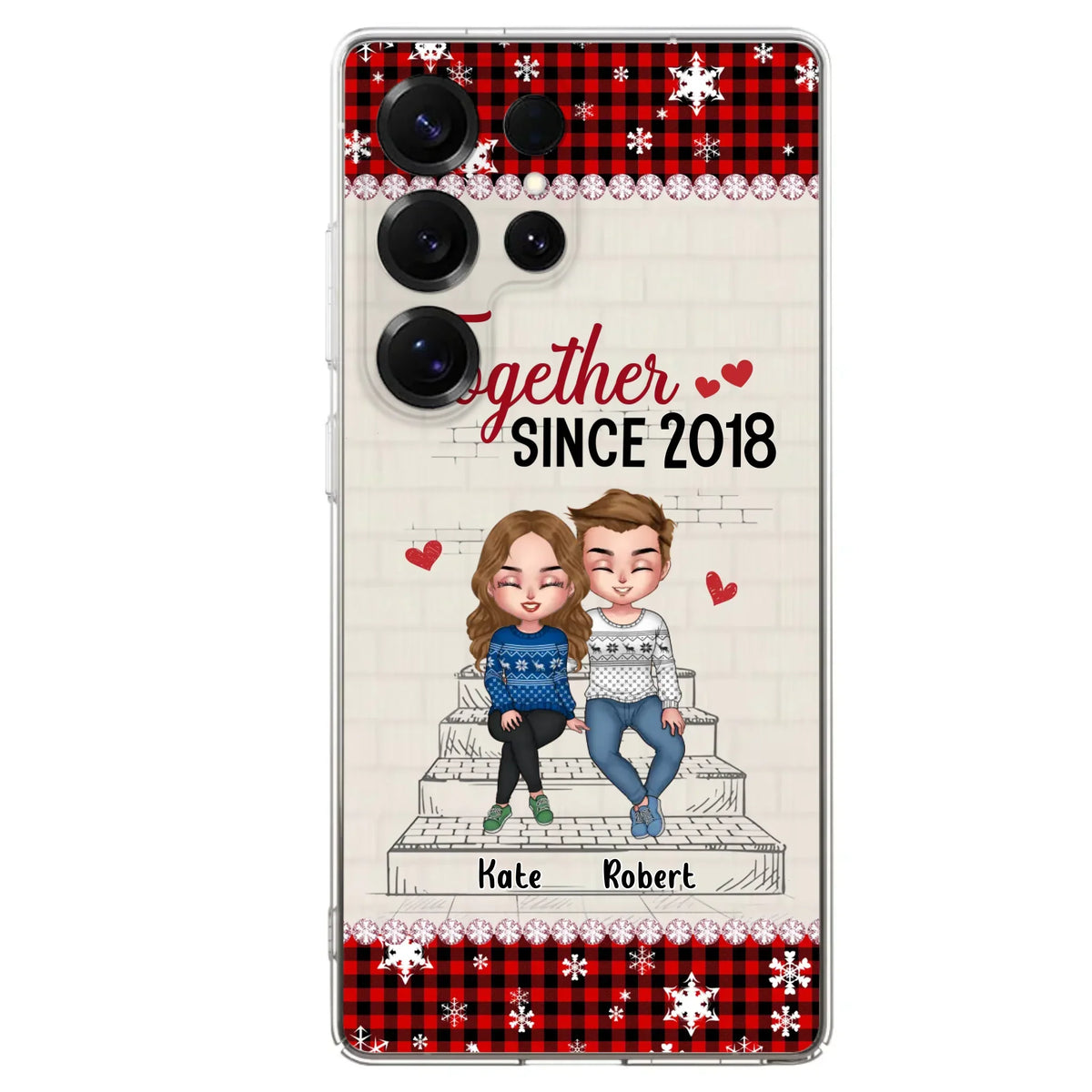 Custom Personalized Christmas Couple Phone Case - Christmas Gift Idea For Couple - Together Since 2018 - Case For iPhone/Samsung