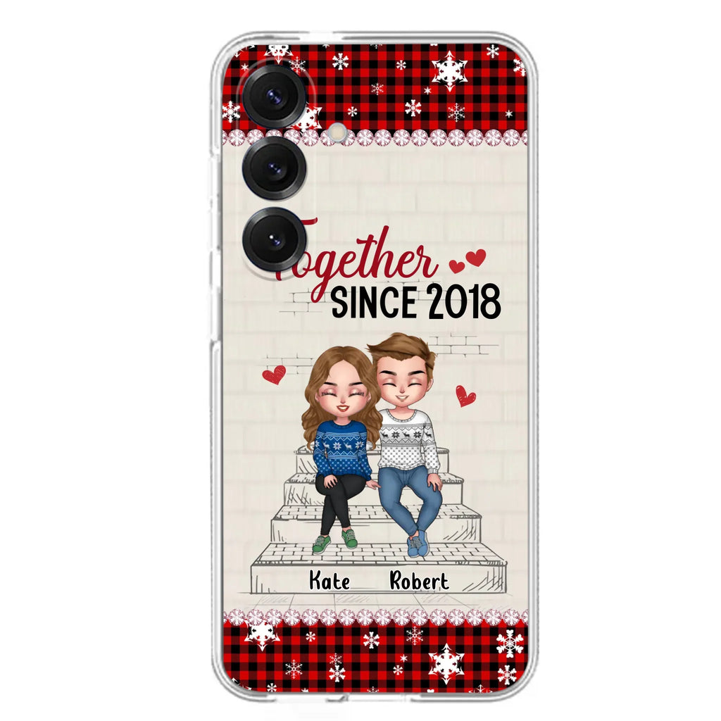 Custom Personalized Christmas Couple Phone Case - Christmas Gift Idea For Couple - Together Since 2018 - Case For iPhone/Samsung