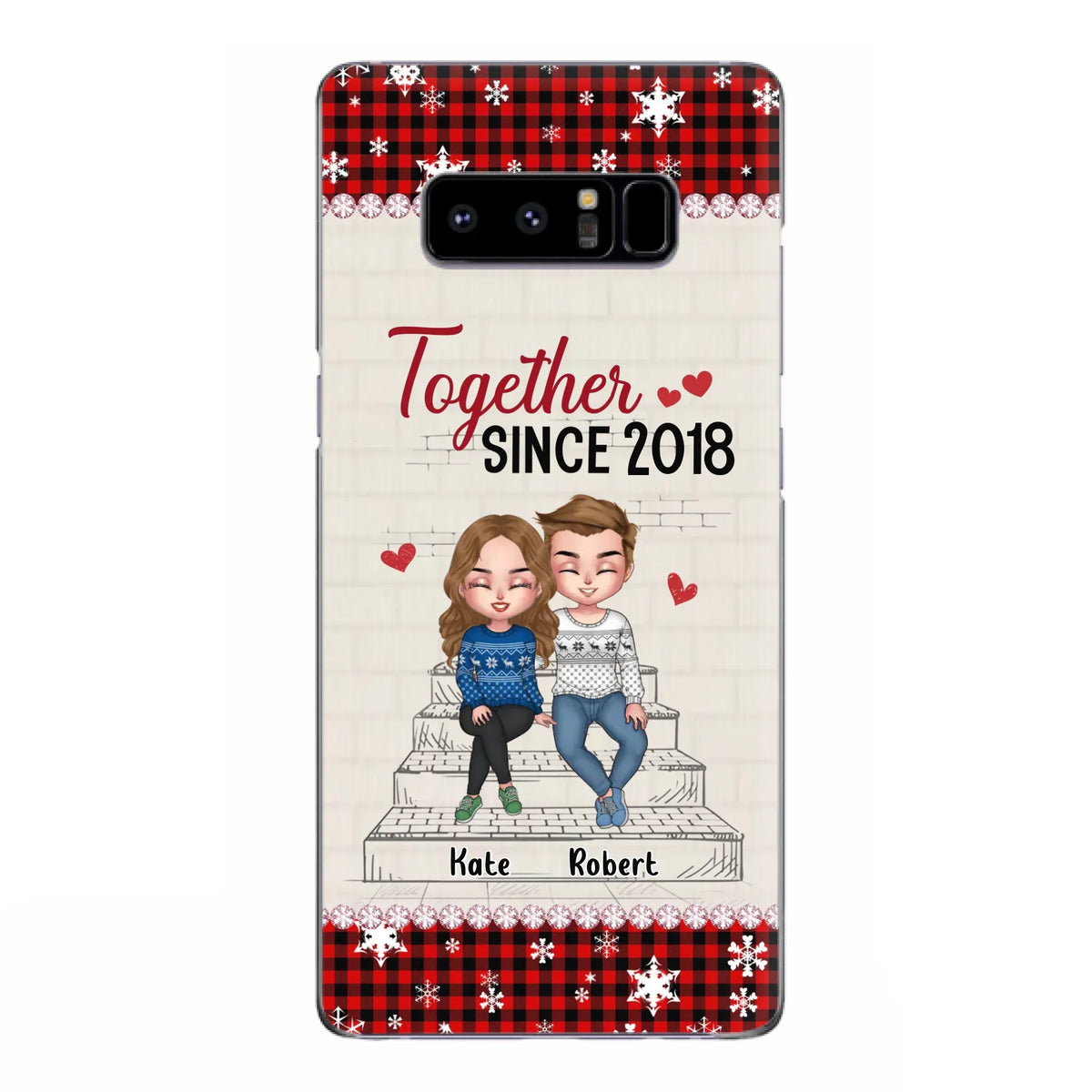 Custom Personalized Christmas Couple Phone Case - Christmas Gift Idea For Couple - Together Since 2018 - Case For iPhone/Samsung