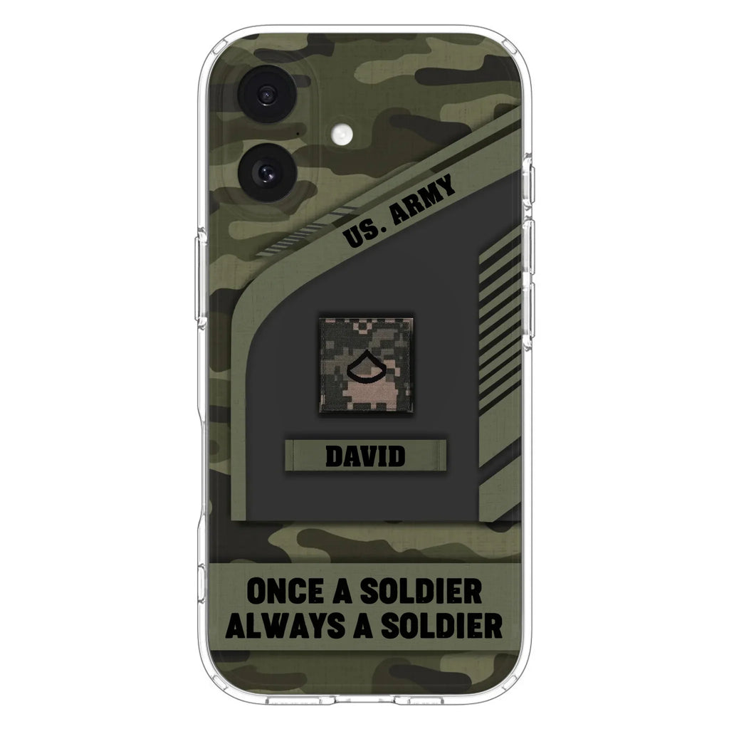 Custom Personalized Veteran Phone Case - Gift Idea For Veteran/Veterans Day - Once A Soldier Always A Soldier - Case for iPhone/Samsung