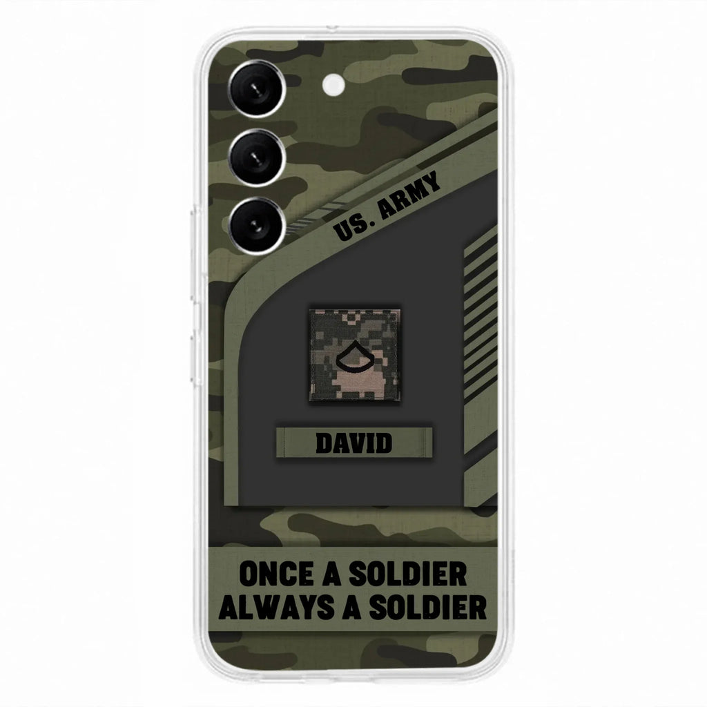 Custom Personalized Veteran Phone Case - Gift Idea For Veteran/Veterans Day - Once A Soldier Always A Soldier - Case for iPhone/Samsung