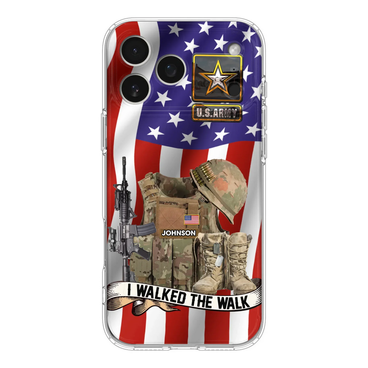 Custom Personalized Veteran US Flag Phone Case - Gift Idea For Veteran - Case For iPhone/ Samsung - I Walked The Walk