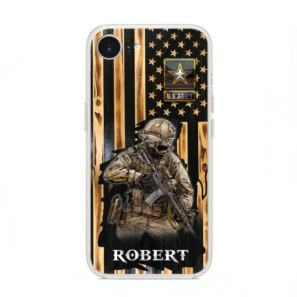 Custom Personalized Veteran US Flag Phone Case - Gift Idea For Veteran/ Soldier - Case For iPhone/ Samsung