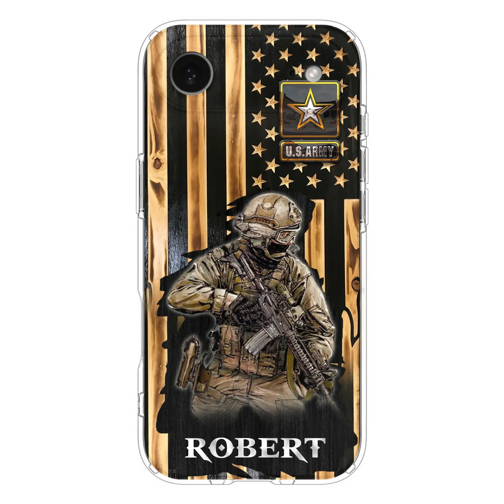 Custom Personalized Veteran US Flag Phone Case - Gift Idea For Veteran/ Soldier - Case For iPhone/ Samsung