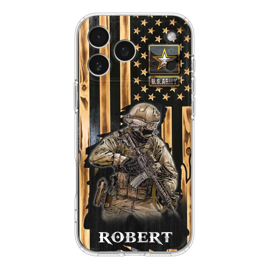 Custom Personalized Veteran US Flag Phone Case - Gift Idea For Veteran/ Soldier - Case For iPhone/ Samsung