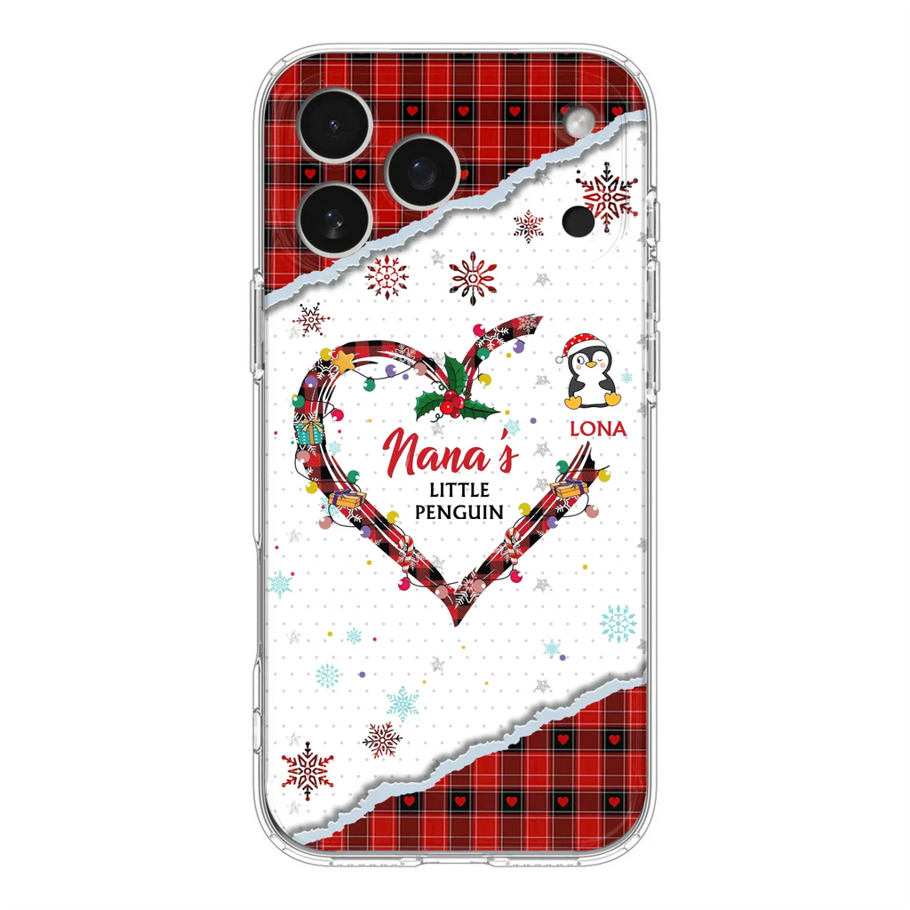 Personalized Christmas Nana Phone Case - Gift Idea For Grandma - Upto 10 Penguins -  Case For iPhone/Samsung