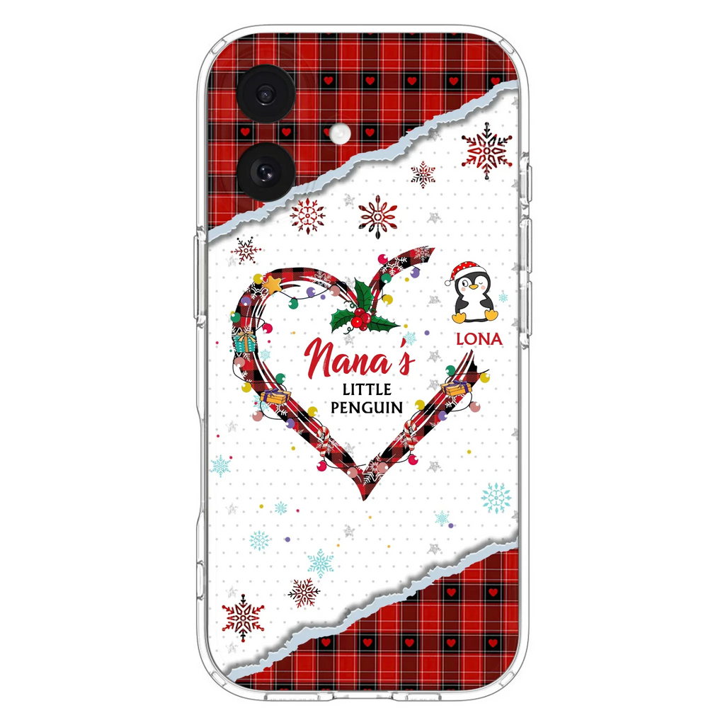 Personalized Christmas Nana Phone Case - Gift Idea For Grandma - Upto 10 Penguins -  Case For iPhone/Samsung