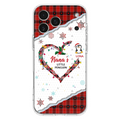 Personalized Christmas Nana Phone Case - Gift Idea For Grandma - Upto 10 Penguins -  Case For iPhone/Samsung
