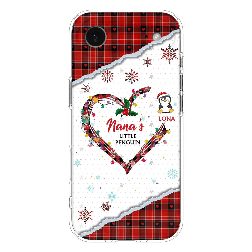 Personalized Christmas Nana Phone Case - Gift Idea For Grandma - Upto 10 Penguins -  Case For iPhone/Samsung