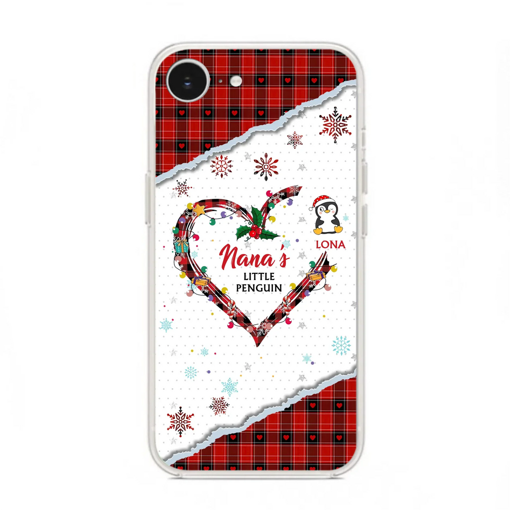 Personalized Christmas Nana Phone Case - Gift Idea For Grandma - Upto 10 Penguins -  Case For iPhone/Samsung