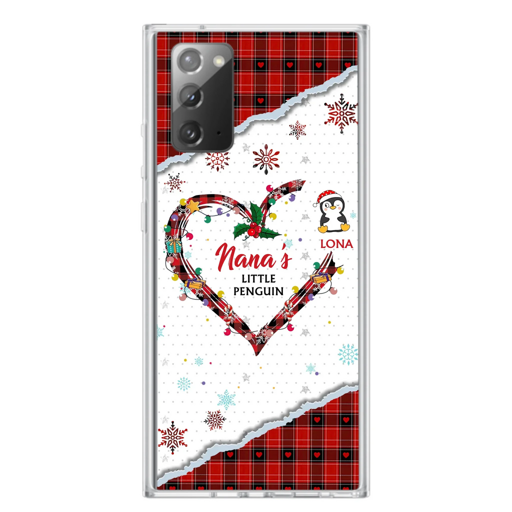 Personalized Christmas Nana Phone Case - Gift Idea For Grandma - Upto 10 Penguins -  Case For iPhone/Samsung