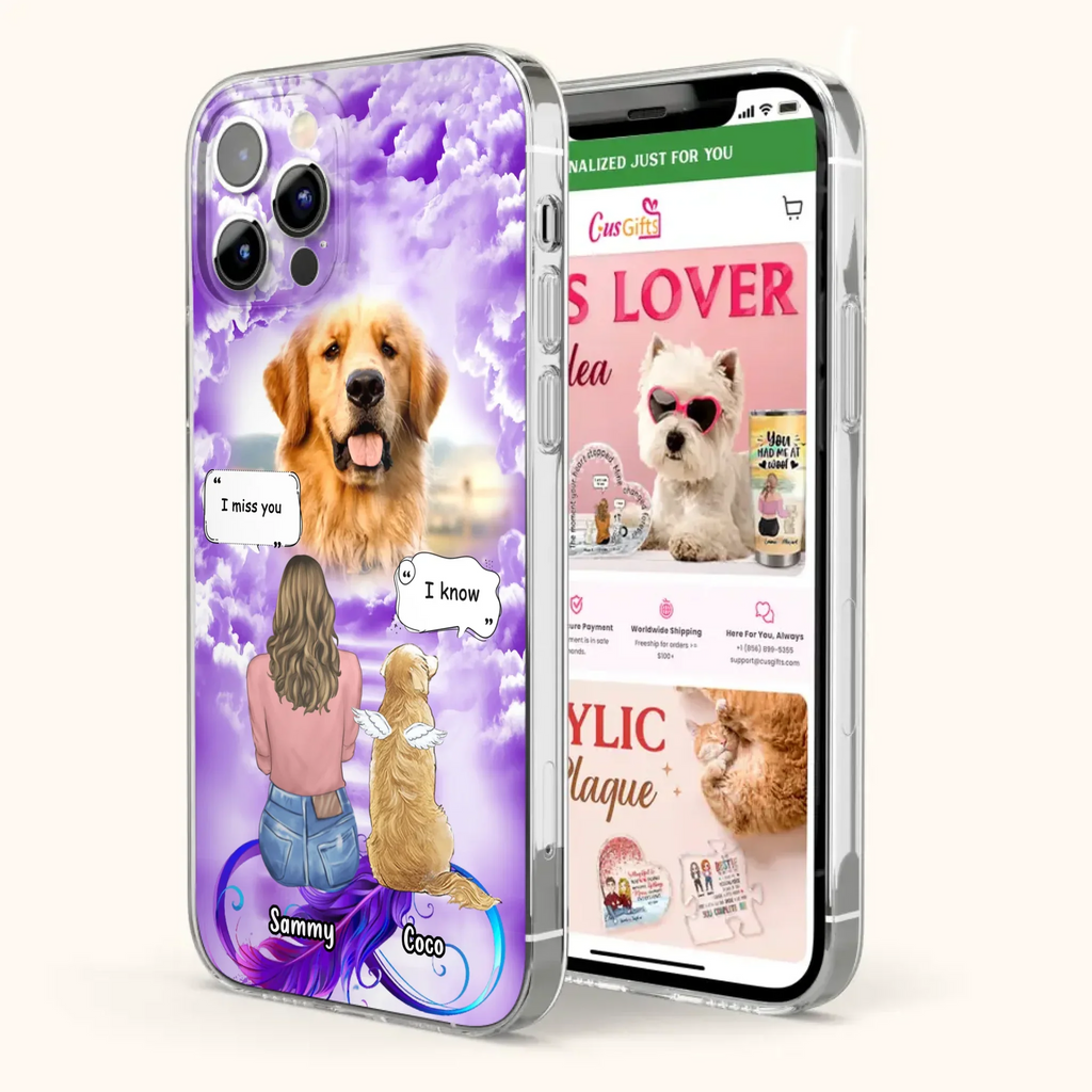 Custom Personalized Memorial Pet iPhone/ Samsung Case - Upload Photo - Memorial Gift Idea For Dog/Cat/Rabbit Lover
