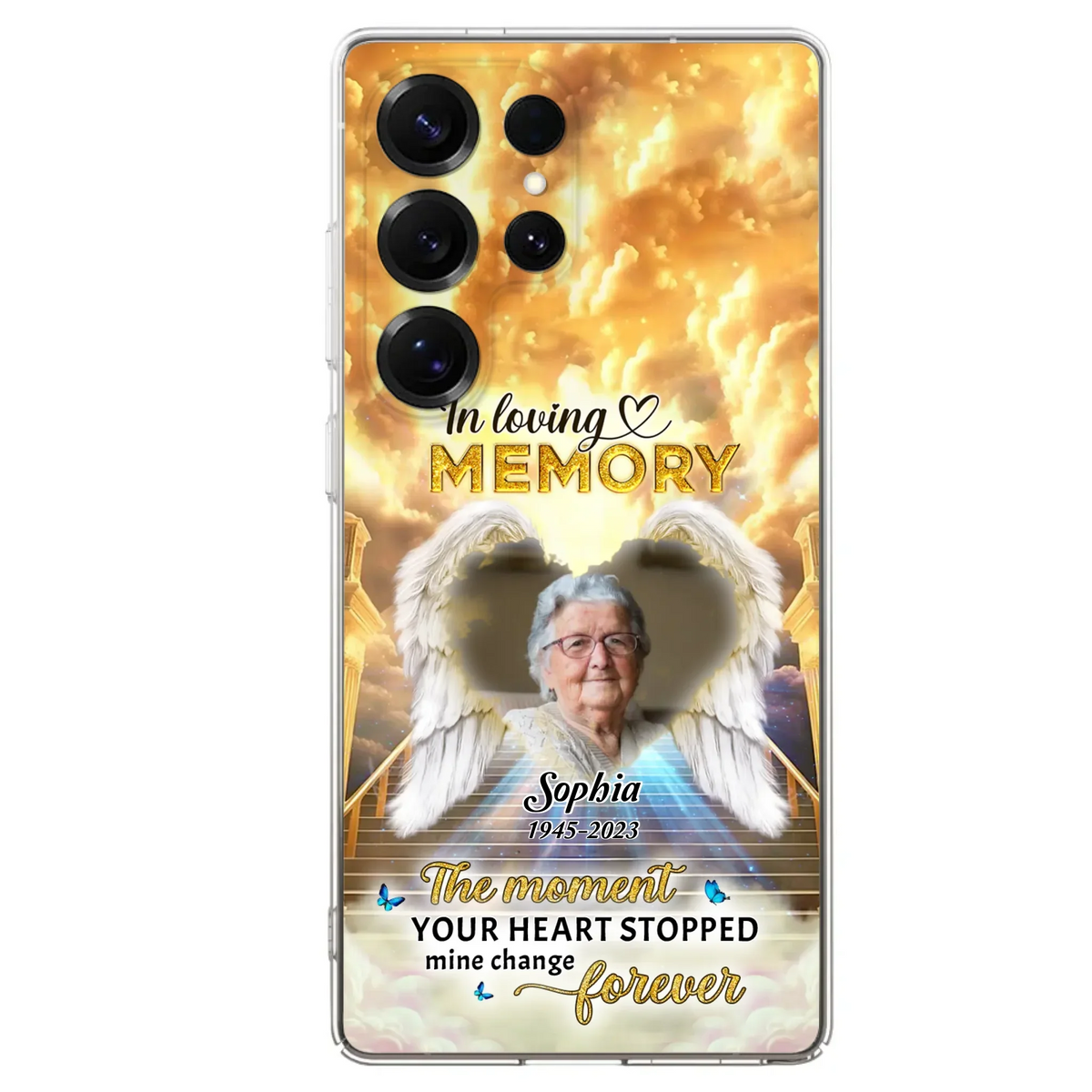 The Moment Your Heart Stopped Mine Changed Forever - Personalized Memorial iPhone/ Samsung Case - Upload Photo - Memorial Gift Idea