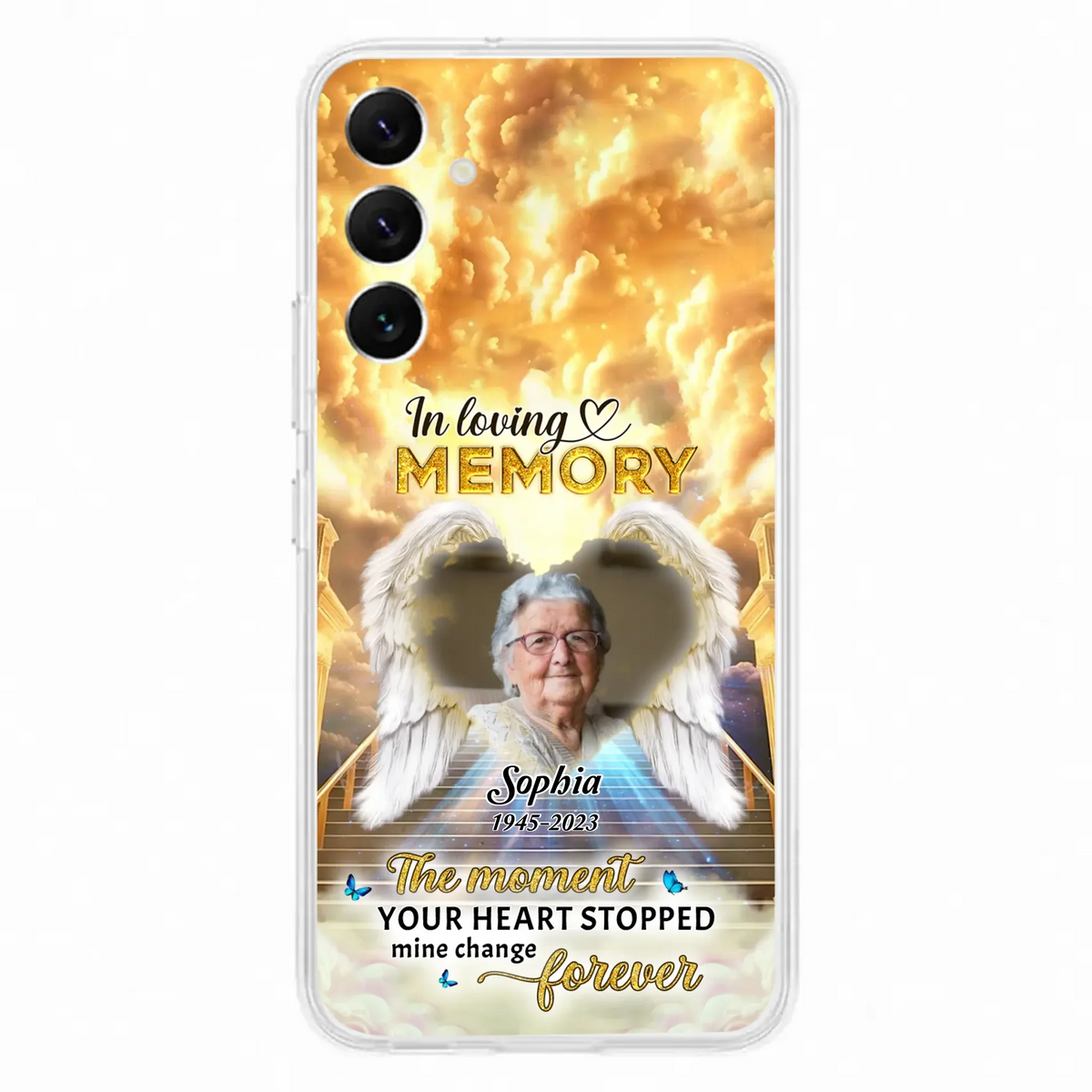The Moment Your Heart Stopped Mine Changed Forever - Personalized Memorial iPhone/ Samsung Case - Upload Photo - Memorial Gift Idea