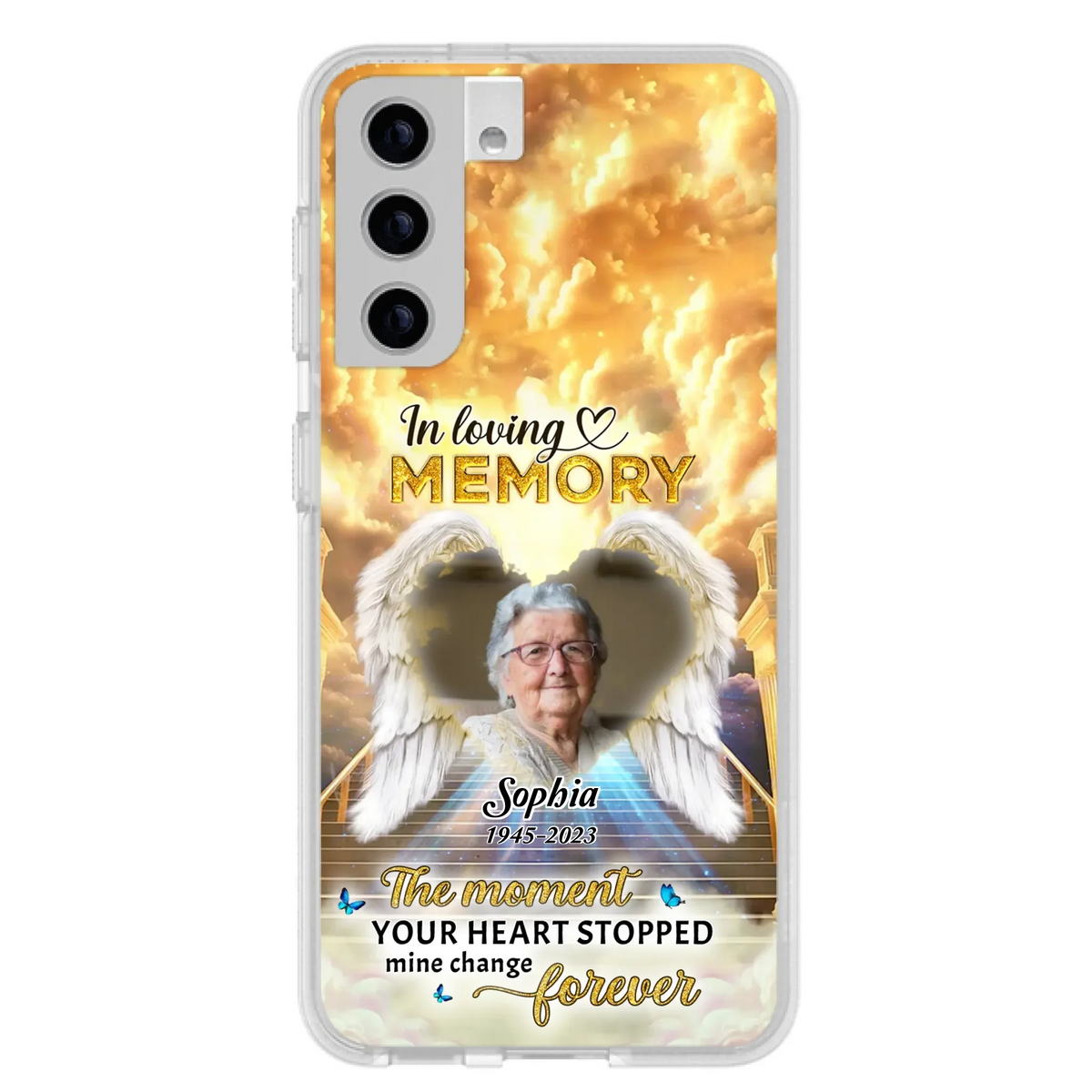 The Moment Your Heart Stopped Mine Changed Forever - Personalized Memorial iPhone/ Samsung Case - Upload Photo - Memorial Gift Idea