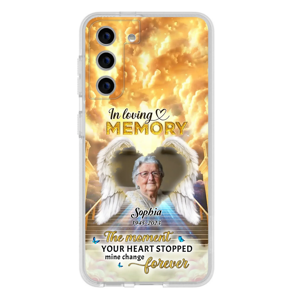 The Moment Your Heart Stopped Mine Changed Forever - Personalized Memorial iPhone/ Samsung Case - Upload Photo - Memorial Gift Idea