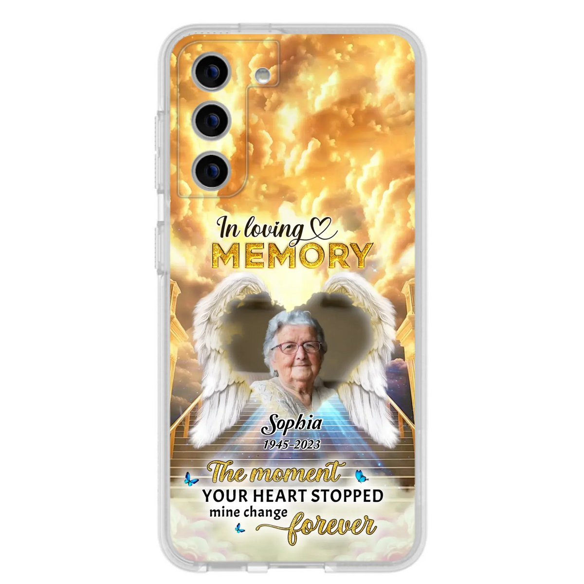 The Moment Your Heart Stopped Mine Changed Forever - Personalized Memorial iPhone/ Samsung Case - Upload Photo - Memorial Gift Idea