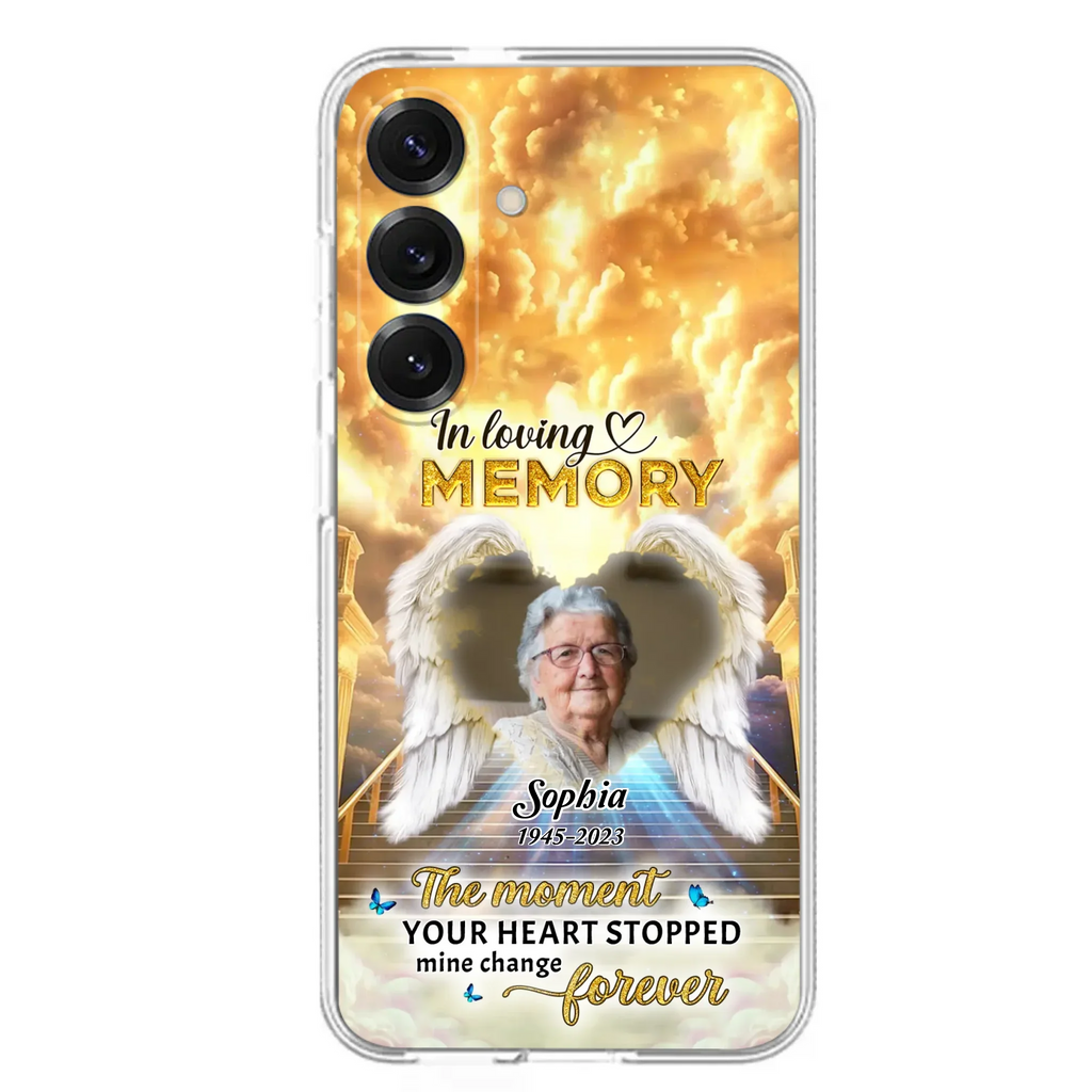 The Moment Your Heart Stopped Mine Changed Forever - Personalized Memorial iPhone/ Samsung Case - Upload Photo - Memorial Gift Idea