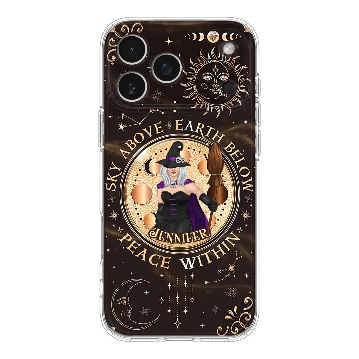 Custom Personalized Witch Phone Case - Halloween Gift Idea For Girl - Wiccan Decor/Pagan Decor - As Above So Below - Cases For iPhone And Samsung