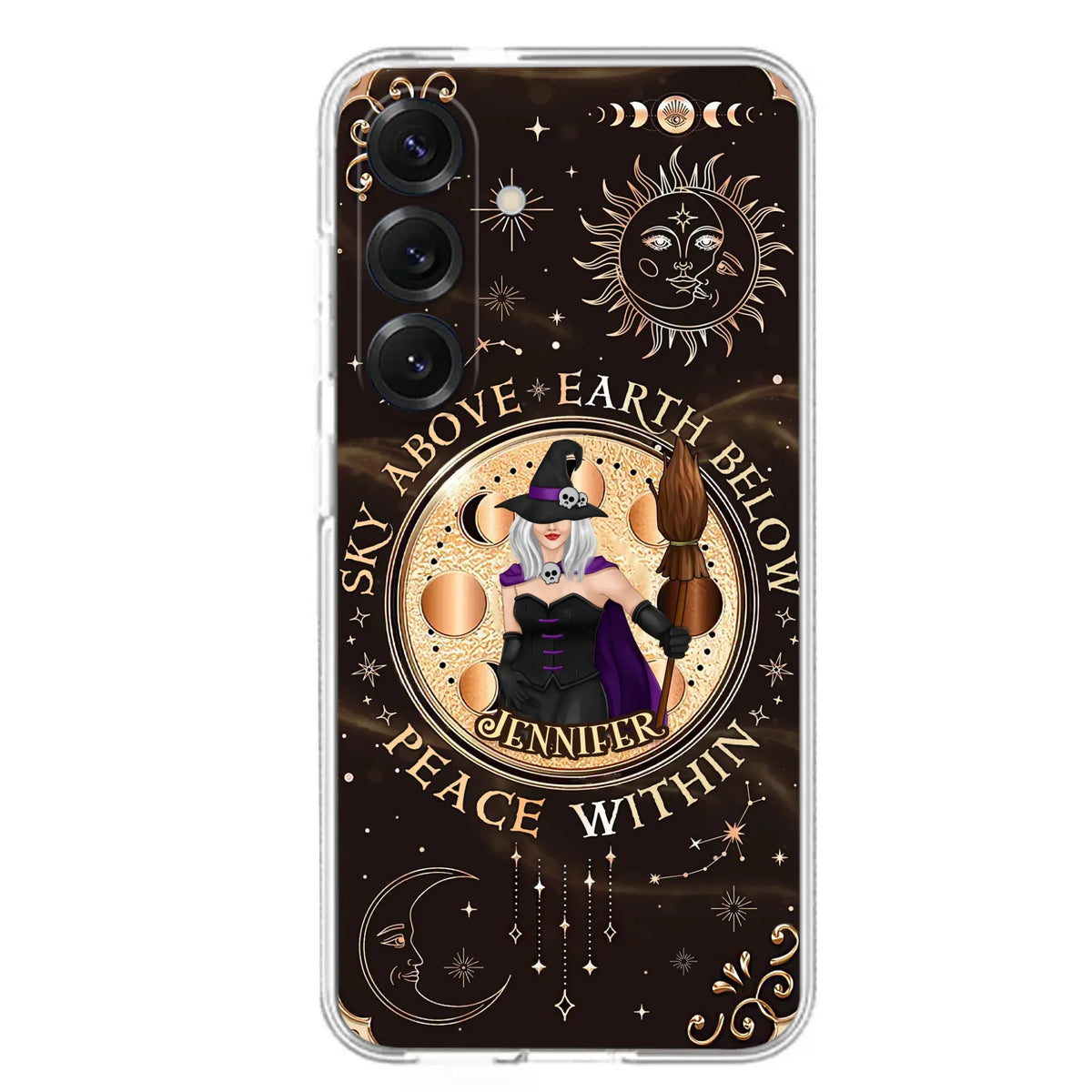 Custom Personalized Witch Phone Case - Halloween Gift Idea For Girl - Wiccan Decor/Pagan Decor - As Above So Below - Cases For iPhone And Samsung