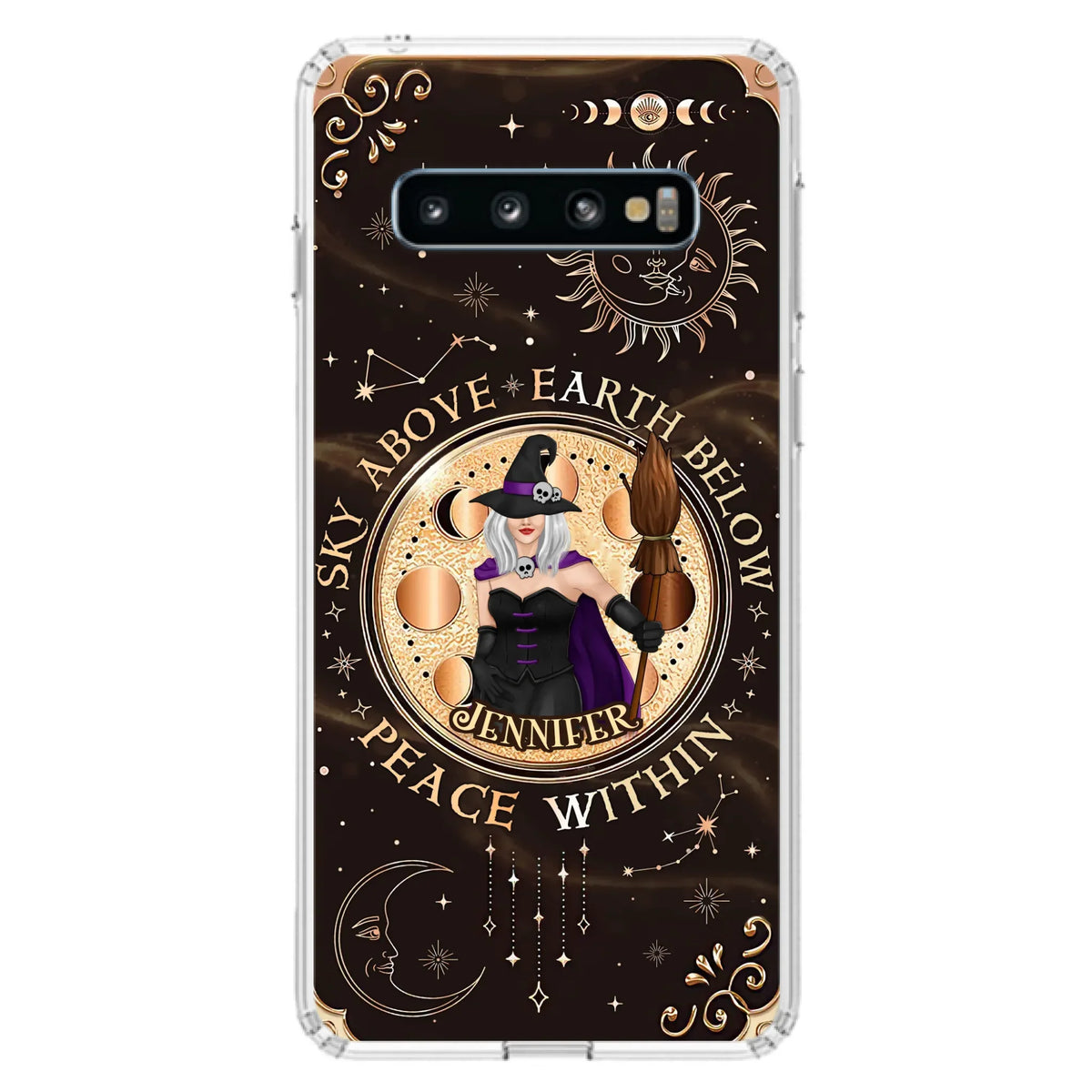 Custom Personalized Witch Phone Case - Halloween Gift Idea For Girl - Wiccan Decor/Pagan Decor - As Above So Below - Cases For iPhone And Samsung