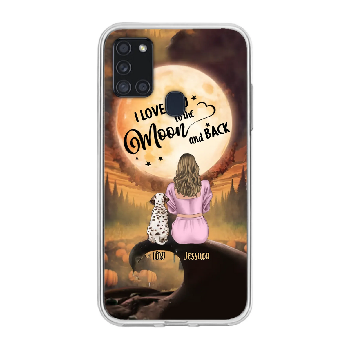 Personalized Memorial Pet Mom Phone Case - Gift Idea For Dog/Cat Owners - I Love You To The Moon And Back - Case For iPhone/Samsung