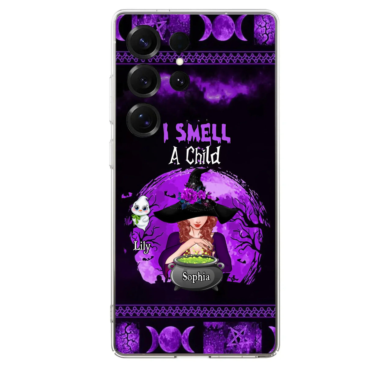 Custom Personalized Witch Phone Case - Upto 10 Children - Halloween Gift Idea for Family - I Smell Children - Case for iPhone/Samsung