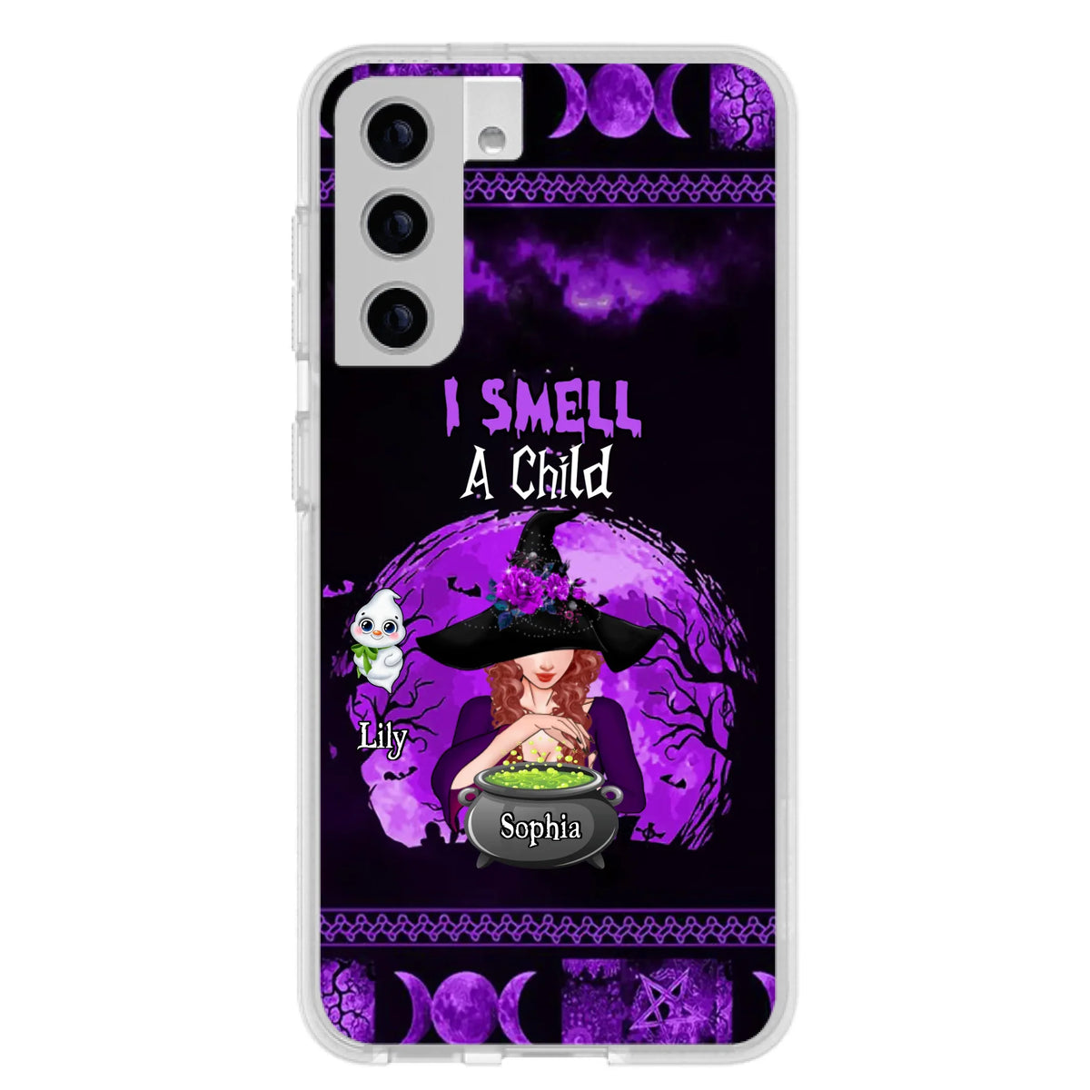 Custom Personalized Witch Phone Case - Upto 10 Children - Halloween Gift Idea for Family - I Smell Children - Case for iPhone/Samsung