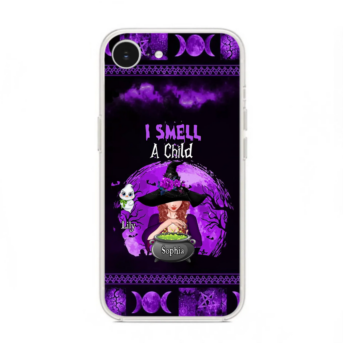 Custom Personalized Witch Phone Case - Upto 10 Children - Halloween Gift Idea for Family - I Smell Children - Case for iPhone/Samsung