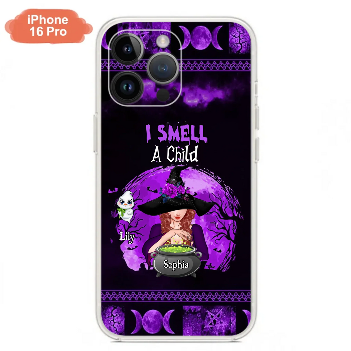 Custom Personalized Witch Phone Case - Upto 10 Children - Halloween Gift Idea for Family - I Smell Children - Case for iPhone/Samsung