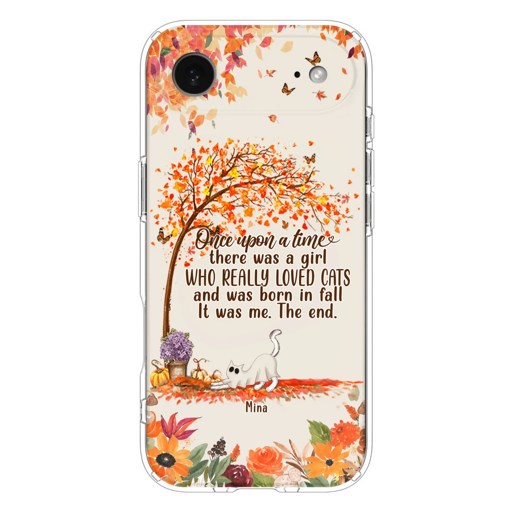 Custom Personalized Cat & Fall Phone Case - Upto 6 Cats - Autumn Gift For Cat Lover - Once Upon A Time - Case For iPhone And Samsung