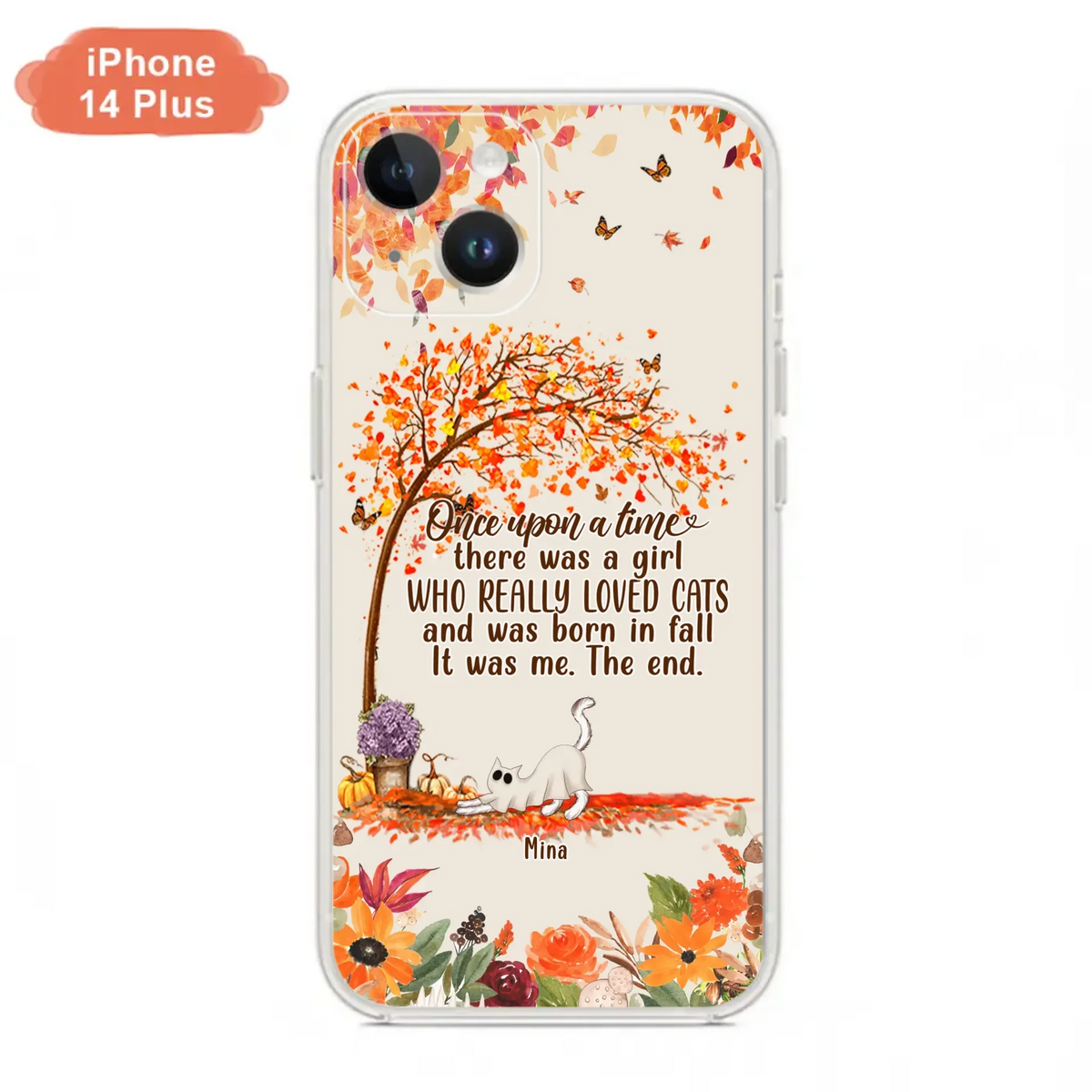 Custom Personalized Cat & Fall Phone Case - Upto 6 Cats - Autumn Gift For Cat Lover - Once Upon A Time - Case For iPhone And Samsung