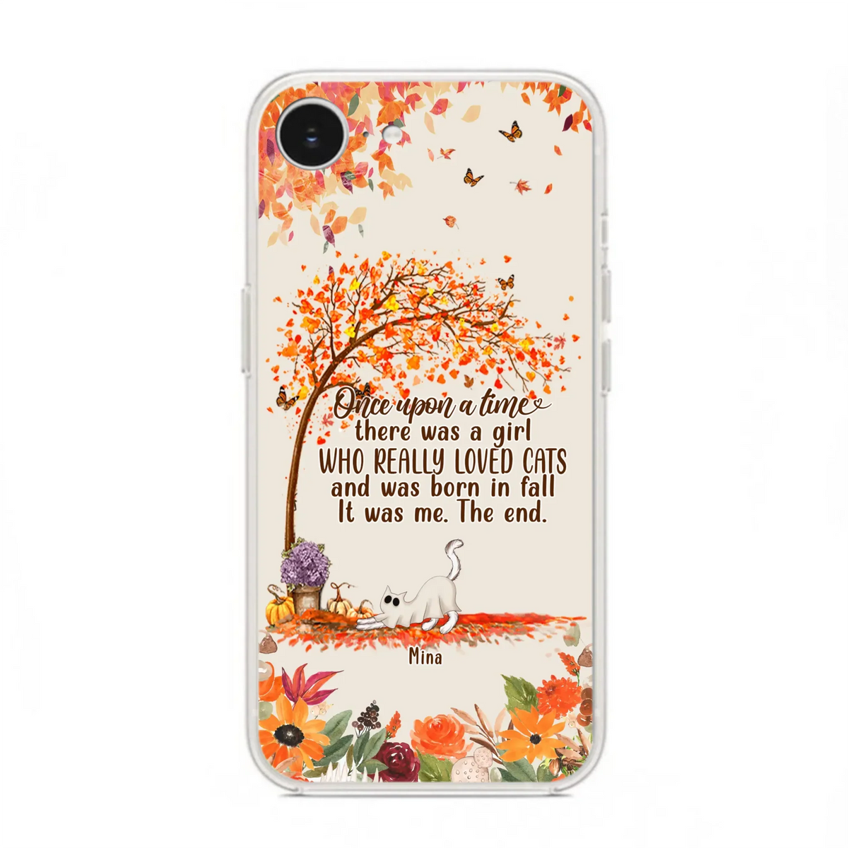 Custom Personalized Cat & Fall Phone Case - Upto 6 Cats - Autumn Gift For Cat Lover - Once Upon A Time - Case For iPhone And Samsung