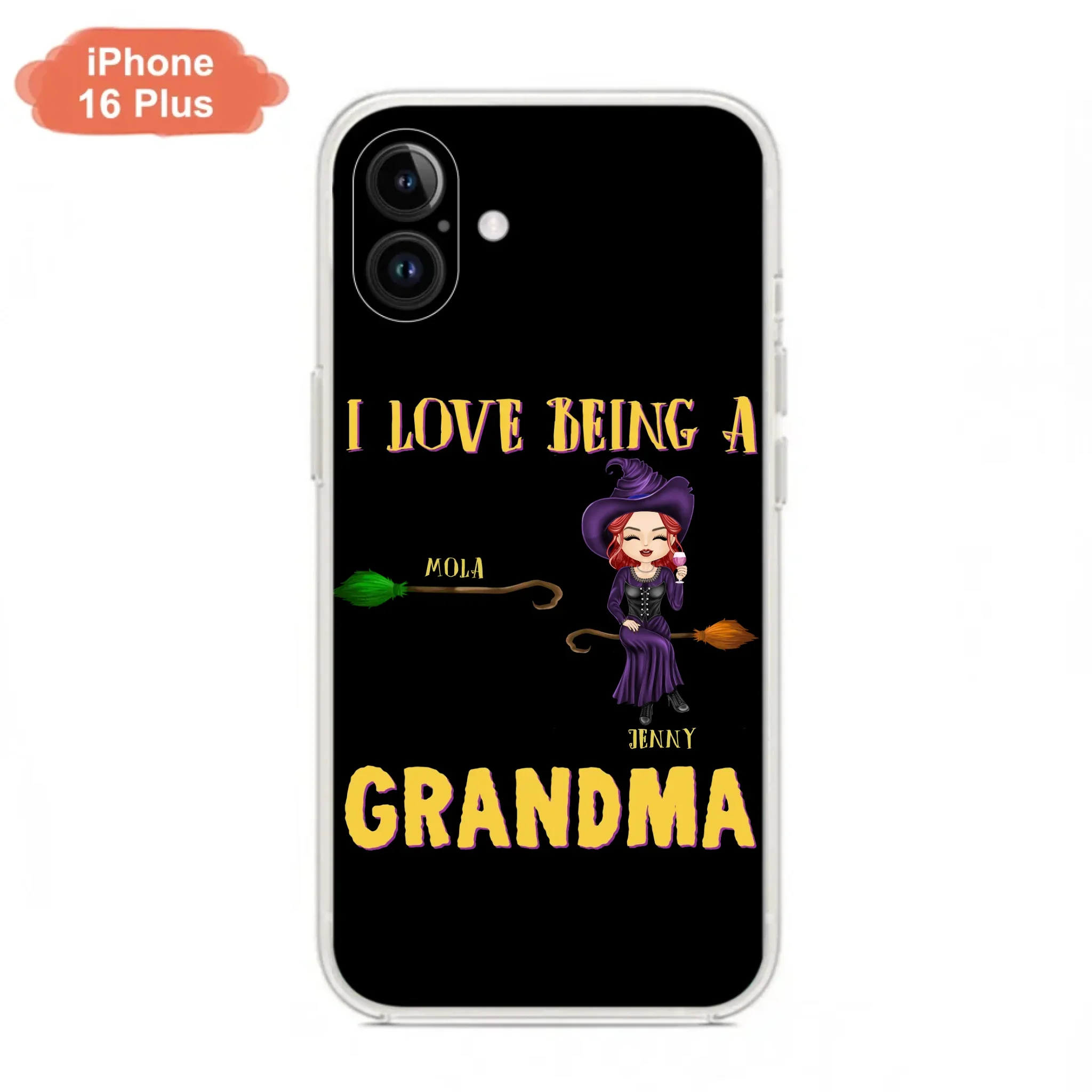 Personalized Witch Grandma Phone Case - Gift Idea For Halloween/Witch/Grandma - Upto 8 Kids - I Love Being A Grandma - Case For iPhone/Samsung