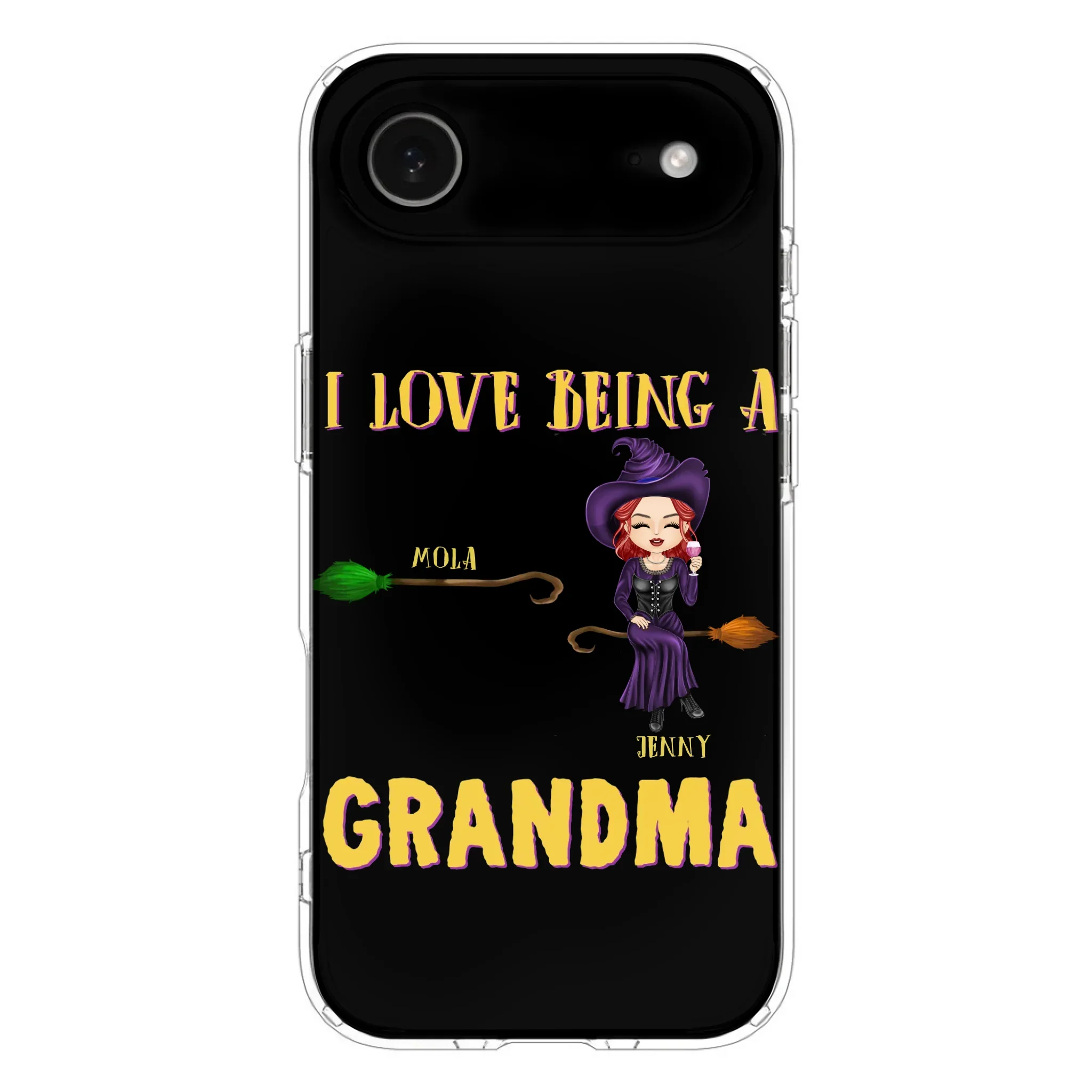 Personalized Witch Grandma Phone Case - Gift Idea For Halloween/Witch/Grandma - Upto 8 Kids - I Love Being A Grandma - Case For iPhone/Samsung