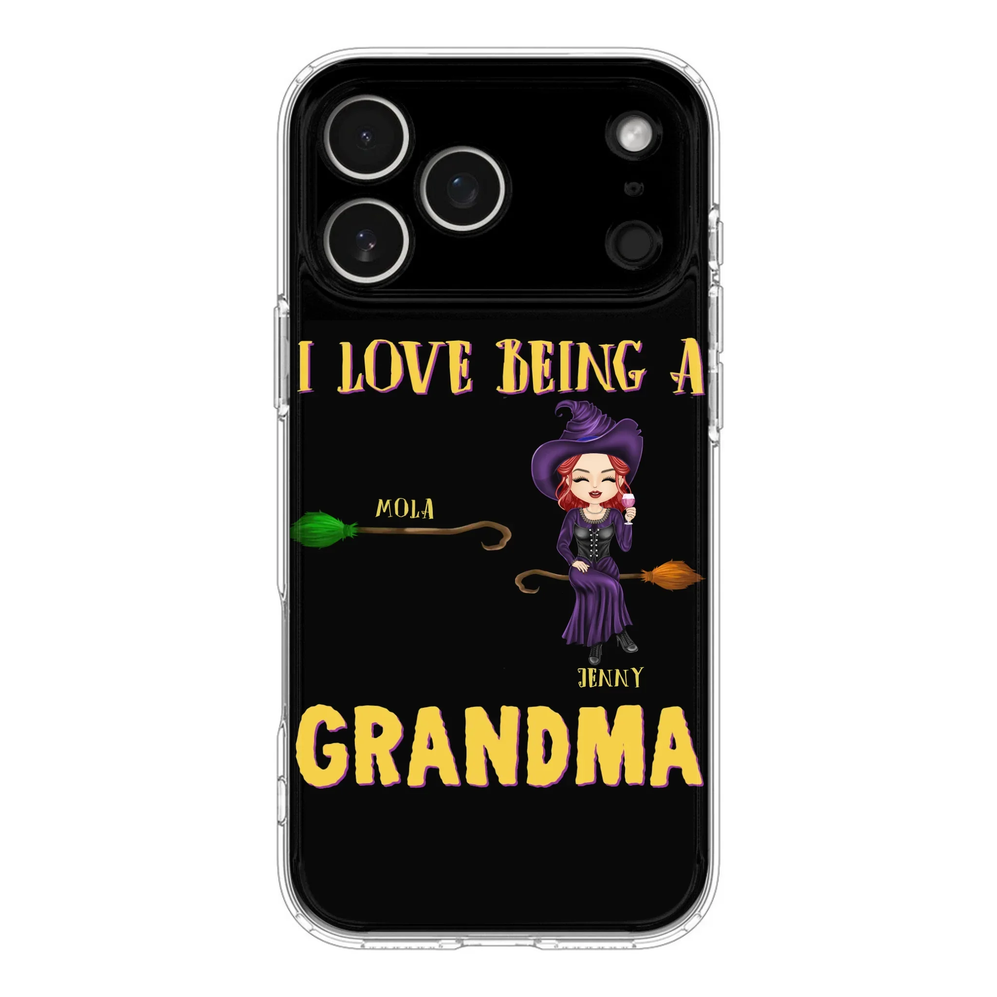 Personalized Witch Grandma Phone Case - Gift Idea For Halloween/Witch/Grandma - Upto 8 Kids - I Love Being A Grandma - Case For iPhone/Samsung