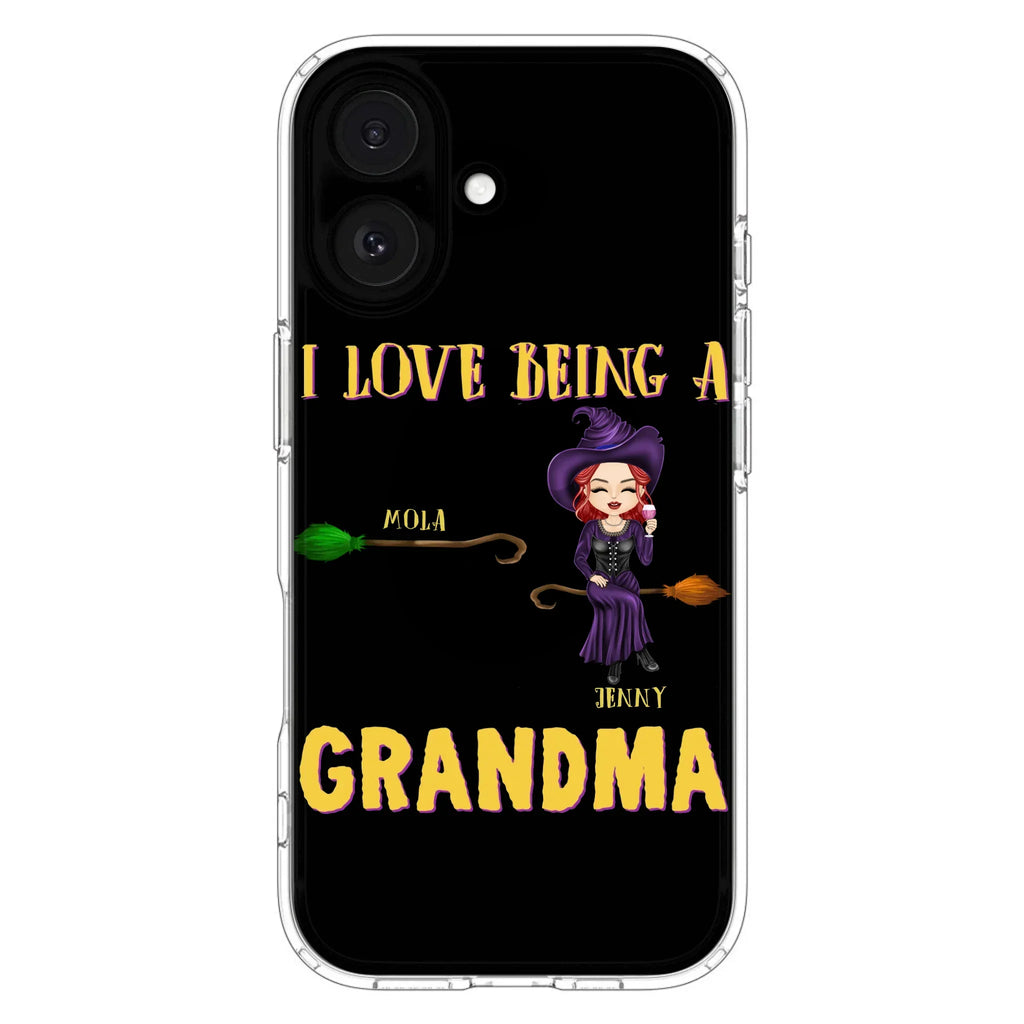 Personalized Witch Grandma Phone Case - Gift Idea For Halloween/Witch/Grandma - Upto 8 Kids - I Love Being A Grandma - Case For iPhone/Samsung