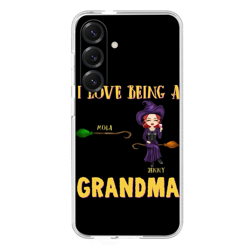 Personalized Witch Grandma Phone Case - Gift Idea For Halloween/Witch/Grandma - Upto 8 Kids - I Love Being A Grandma - Case For iPhone/Samsung